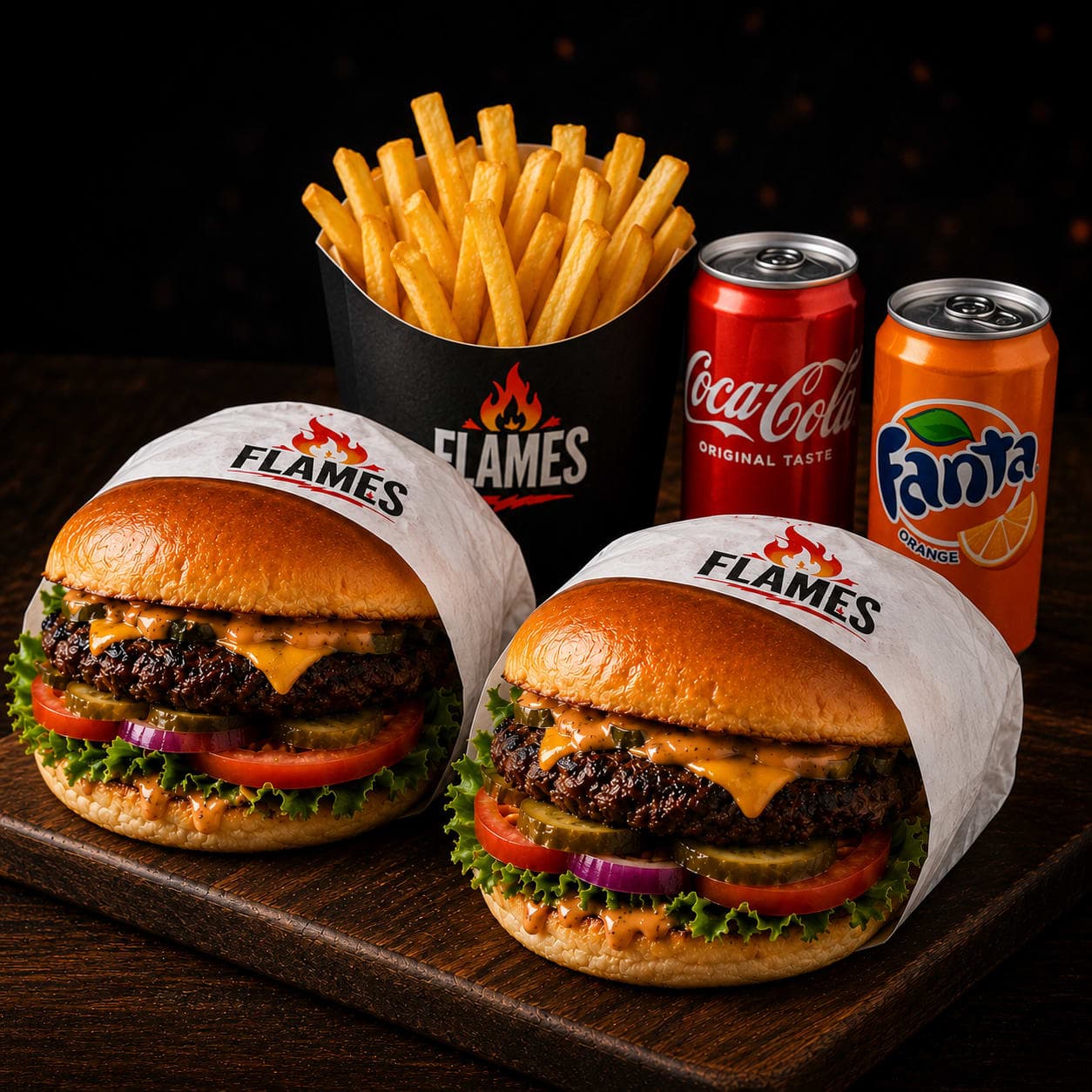 Flames Burger Family Combo