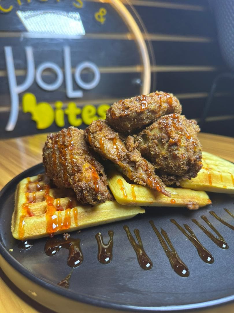 Waffles and Chicken from Yolo Bites