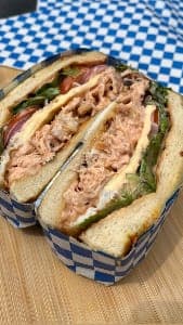 Pulled chicken sandwich