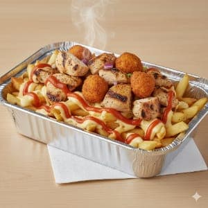 Loaded Fries with Chicken from The Hungry Nomad